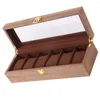 Caixas de relógio Caixa de armazenamento de jóias portáteis Organizador de jóias claras Caixa de madeira