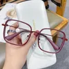 Sonnenbrille Fashion Metal Square Anti Blue Light Brille Männer Männer 2024 Hochwertiger Brillenrahmen können mit Myopie übereinstimmen