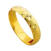 Bangle Thickened Buckle Bracelet Plated Real Gold 24k Pure Liufu Wanzu Genuine 99 Female Classic Star Jewels Gift