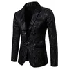 Terno masculino Floral Blazer Soites Jaqueta de luxo Man Shiny Dress Gold Gold Red Dinner Coat Wedding Prom Stage