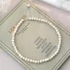 Ashiqi Natural Freshwater Pearl Chokers Necklace 925 Sterling Silver Jewelry For Women Gift Fashion 231222