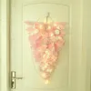 Decorative Flowers Christmas Pink Upside Down Tree With Light Decoration Length 57cm Xmas Wreath For Front Door Exquisite Multipurpose