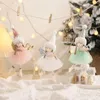 Décoration de fête ornements de Noël Poupées anges mignonnes princesse robe de Noël pendentif arbre avec des ailes à la maison