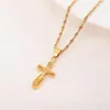 Jesus Cross Pendant Necklaces Earrings 18 k Fine Yellow Gold Filled Egyptian Sets Women Egypt Hieroglyphs Charm Jewelry219J