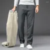 Men's Pants Wool Thick Casual Winter Warm Elastic Waist Simple Classic Male Fashion Trousers Black Blue Gray