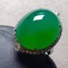 Yüksek kaliteli yeşim taş elmas takı altın 20x17x10mm doğal yeşil jadeite kolye kolye yüzüğü çift kullanım