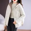 Korki damskie płaszcze zimowe płaszcz w dół kurtka Krótki styl 2023 błyszczący i modny szczupły z kapturem za 2211BXR