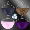 Underpants Men Ice Silk Briefs Low Waist Sexy Underwear U Convex Pouch Panties Breathable Lingerie Seamless Thong Skin Friendly