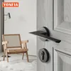 YONFIA A8046R01 Minimalist Square Black Modern Interior Door Handle Gold Home Levers Door Handles For Bathroom Wood Door 231222