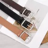 Ceintures Simple Casual Women's Wide Belt Coréen Version coréenne Versatile Jeans Decorative Matte Silver Buckle Unisexe Étudiant