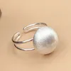 Cluster Rings 925 Sterling Silver Drawing Frosting Ring For Women Girls Party Gift Semicircle Punk överdrivning Fashion Smycken Drop