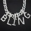 Cubic Zircon Custom Name Halsband med Iced Out Bling Big Miami Cuban Chain Hip Hop Jewelry Diy Letter Choker Pendant Neckor2471