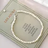 Ashiqi Natural Freshwater Pearl Chokers Necklace 925 Sterling Silver Jewelry For Women Gift Fashion 231222