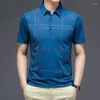 Men's T Shirts Summer Men 2023 Business Casual Turn-Down Collar Tee Tops Loose Thin Breath Anti-wrinkle Tshirts