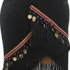 Wear Stage Wear Latin Dance Women Weighin Tassel Hip Scarf Black Cha Rumba Pratica vestiti Salsa Performance DNV19172