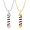 Colliers pendentiels Barber Shop 3d Pole Fashion Long Chain Collier Coiffeur Souvenir Déclaration de charme de charme 214Y