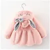 Jackets kleding meisjes winter capuchoned verdikte top kinderen baby modejas kinderen cartoon vest met hoed 0-5 jaar 80-120