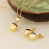 Sky talent bao Ball Pendant Necklace Ball Earrings Jewelry SET Fine Gold GF Women Party Jewelry Gifts joias ouro mujer196G