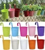 10 X Garden Metal Flower Pots Wall Hanging Bucket Herb Planter för balkongväxter Krukor som hänger järnblommebehållare Y2007098232470