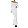 Casual Dresses Sexy Slim Fit Dress Women One Shoulder Long Sleeve Solid Color Elegant And Refined Bodycon Party Prom Floor Length Skirt