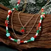 Подвесные ожерелья рождественские многослойные сети ожерелье для женщин мужчины 2023 г. Тренд золотой цвет снеговик