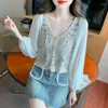 Camisolas femininas Chiffon Splicing Suplover Sweater Sweater Clothing Ladies Ladies Casual Casual Fino Nice Mulher feminina OL BPY8014