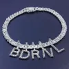 Cubic Zircon Custom Name Necklace With Iced Out Bling Big Miami Cuban Chain Hip Hop Jewelry DIY Letter Choker Pendant Necklaces2471