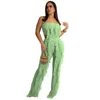Women's Swimwear Women Beach Exit Trend 2023 Two Piece Summer Solid Color Patchwork Pants Suit Polyester Clothes For Dress And