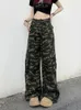 Pantalon féminin JMPRS Hip Hop Camouflage Femmes Poches de mode Fall High Street Straight Cargo Casual Taist Female Pantalon