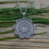 12stnor Norse Viking Lotus Mandala om Necklace Amulet Jewelry Buddhism12787