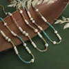 Hanger kettingen Mooie glazen natuurlijke stenen kruisbloem kralen ketting vrouwen zomervakantiefeest esthetische 2K sieradenaccessoires