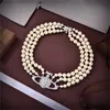 Designer Pearl Chokers for Women Luksusowe naszyjniki Viviene Wisianty łańcuchowe