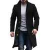Men's Jackets Men Loose Casual Single-breasted Overcoat Fashion Long Sleeve Woolen Coat Classic Autumn And Winter Jacket