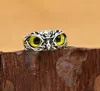 Devil's Eye Owl Ring Creatieve overdrijving Dierliefhebbers Mond verstelbare ring