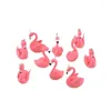 Charms 10pcs y2k 3D Flamingo Resin Pendants pour les boucles d'oreille pour les bijoux de bricolage