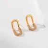 Brincos de garanhão Luxo retângulo feminino gota étnica vintage estética Full Zircon Ear Piercing Dangle Jewelry Acessórios