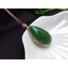 Bijoux vert sgarit en gros de bijoux en or de pierres précieuses naturelles 19x33 mm Forme de poire Néphrite Jade Pendant
