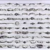 Groupe en vrac lots 100pcs multiquise en argent plaqué plusieurs styles pour femmes vintage dames flower fashion finger ring bijoux 221125237f