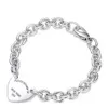 Armband für Frauen 925 Sterling Silber Herzgeformtes Anhänger O-förmiger Kette Hochwertige Luxusmarke Schmuck Juwely Girly Geschenk Co G2281K