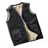 Gilet pour hommes Middle et Dapt à col en V Silver Fox Velvet épaissis d'agneau à la fermeture d'agneau pour couleur solide décontractée