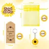 Keychains 20set Sunflower Party Keynchain Set merci Kraft Tags École récompense les fournitures pour l'anniversaire