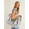 Schoudertassen aangepaste metalen zilveren lederen dames grote draagtas schouder shopper handtas tas voor vrouwen