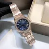 Kutu Lüks Kadınlar İzle Diamond Watch Full Paslanmaz Çelik Kuvars Hareket İzliyor Yüksek kaliteli kadın Whatch 15400 Safir Lady Watch Moda Bilek Swatches