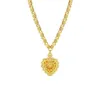 Pendant Necklaces Simple Vintage Heart Plated 24K Gold Stainless Steel Jewelry Female251e