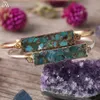 Bedelarmbanden natuurlijke gouden lijn turquoises platen open manchet armbanden mode dames zilver gewikkeld huiltjes paren302x