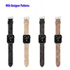 Lyxdesignerband för Apple Watch Band Leather Bands Compatible med 49mm iWatch 8 -serien Ultra Smart Watches S6 S7 S5 S4 S3 S2 44mm 42mm 38mm 40mm Rems Smartwatch