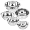 Ensembles de vaisselle 5 PC Basin polyvalent avec bol à mélanger à l'échelle Bols salades en acier inoxydable boulet