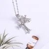 CH Designer Cross Pendant Naszyjnik Chromy Double Diamond Gold Hip Hop Men Men Damskie Sweter Łańcuch serca Prezent Sanskrit Luksusowa moda Nowa 2024 XSIQ