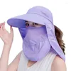 Couverture de rabat de visage détachable de chapeaux larges avec randonnée de pêche pour le soleil ha