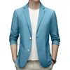 Herrenjacken formeller Anzug Anzug Mantel Sommer mit Revers -Doppelknöpfen Business Jacke Straight Taschen für die Arbeit
